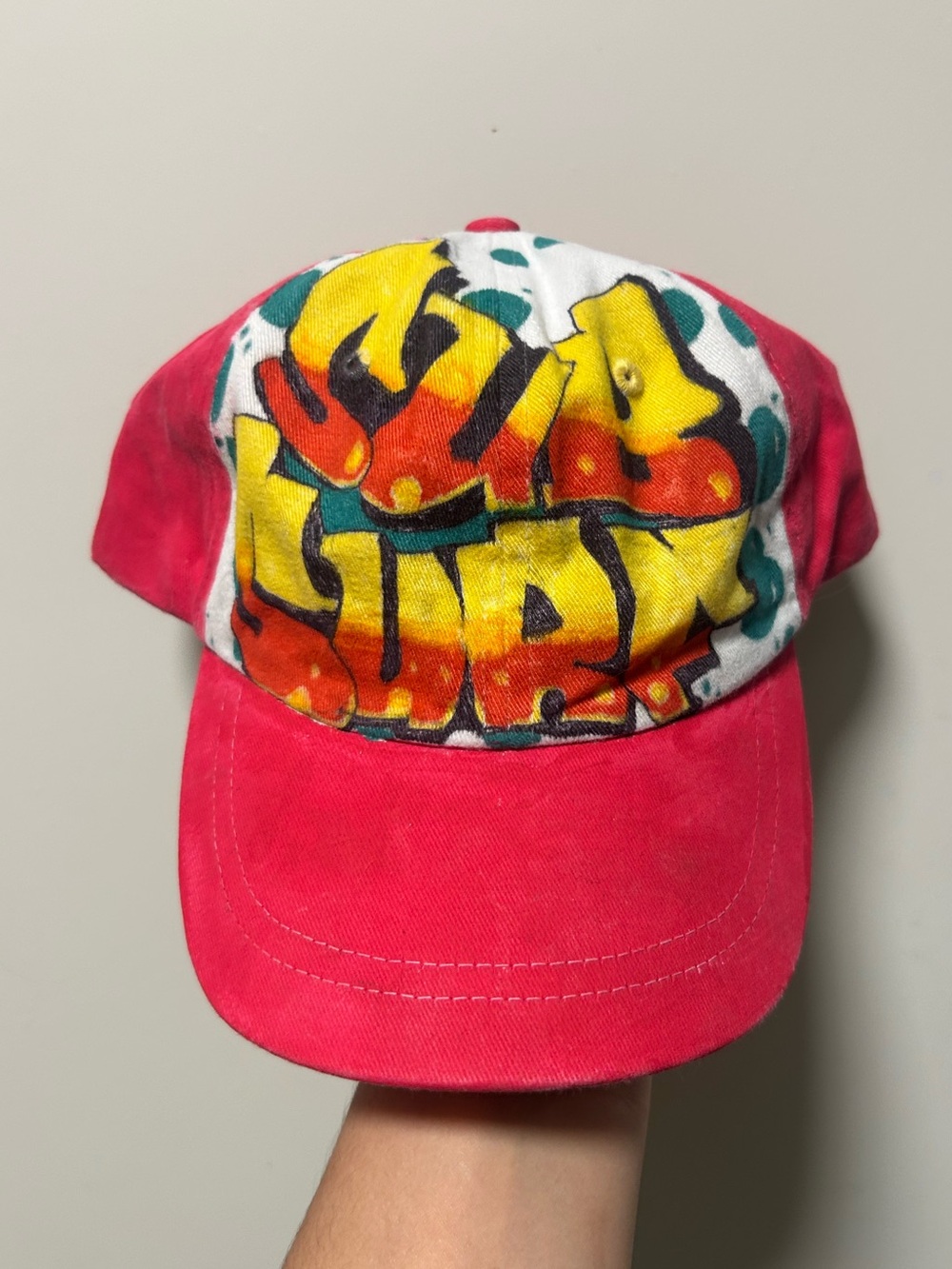 Vintage Y2K Bebe Graffiti Graphic Bright Pink Dad Hat